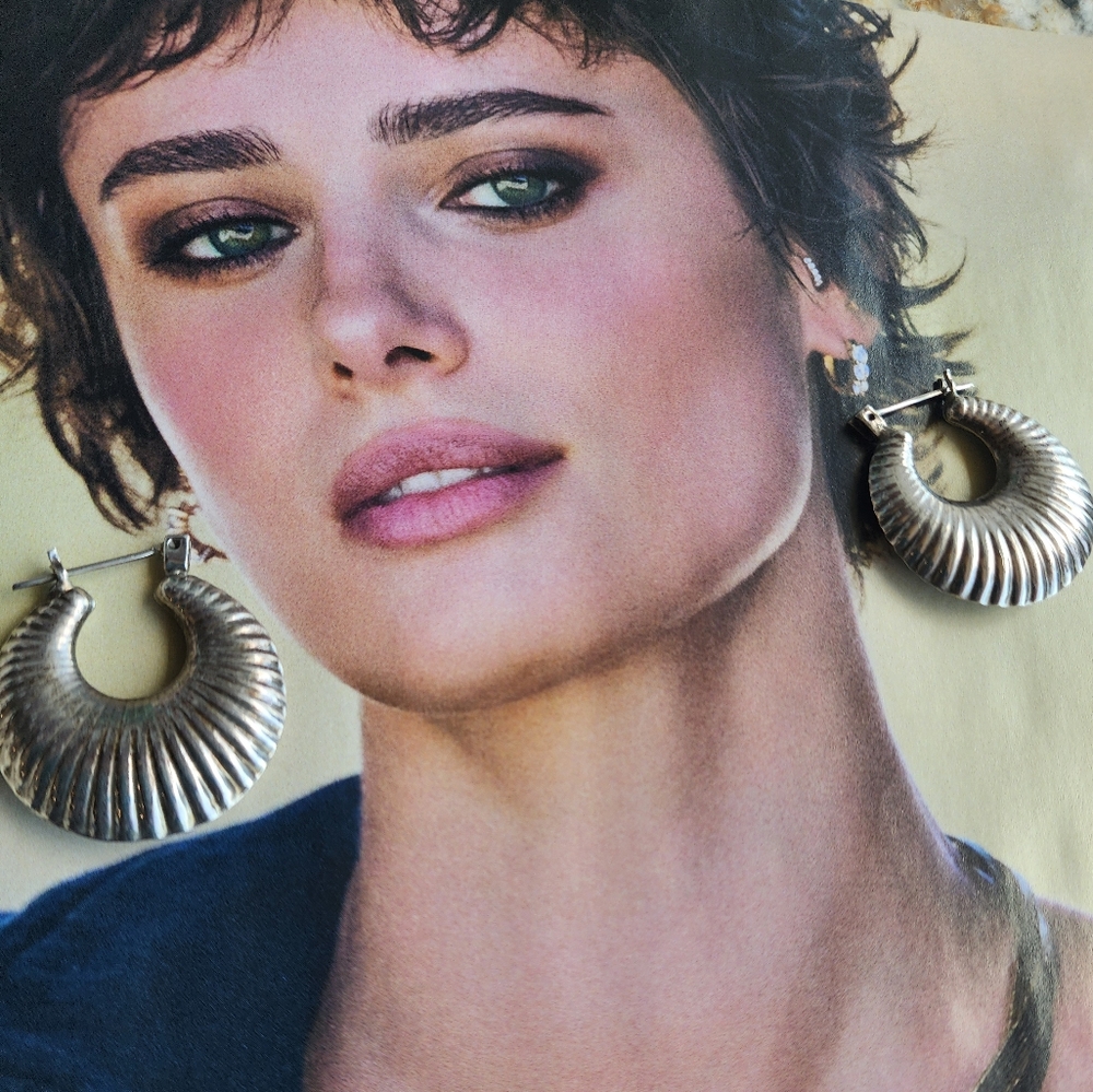 Vintage Sterling Silver Hoop Earrings